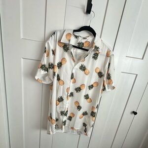 SHEIN White Pineapple Print Casual Shirt